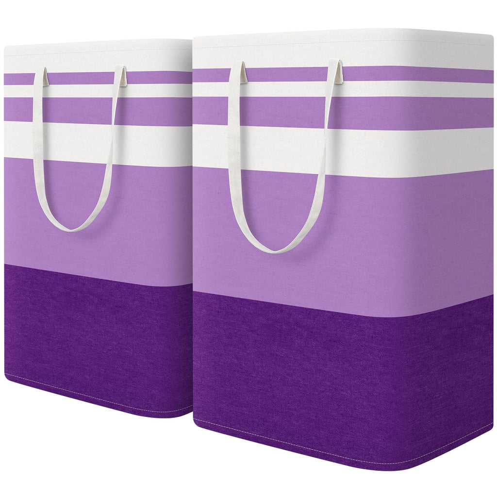 HomeHacks 2 Pack Large Laundry Baskets, Laundry Hampers Bags (Grey 75Lx2)