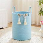 Artfeel Laundry Basket,Woven Cotton Rope Laundry Hamper,60L for Decor Storage of Dirty Clothes,Toys and Blankets in Bathroom,Baby Room and Living Room