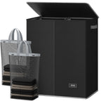 SOLEDI Luxury Double Laundry Hamper with Lid and Removable Bags, 38.3 Gal Large Laundry Bin, Laundry Basket 2 Sections, Collapsible Clothes Hamper for Bedroom, Laundry Room, Bathroom, Off-white