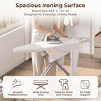 Yaheetech Ironing Board 43"x14" with Heavy Duty Iron Rest, Foldable, Beige