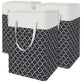 BlissTotes 3-Pack Laundry Basket, Collapsible Laundry Hamper, Grey, 75L