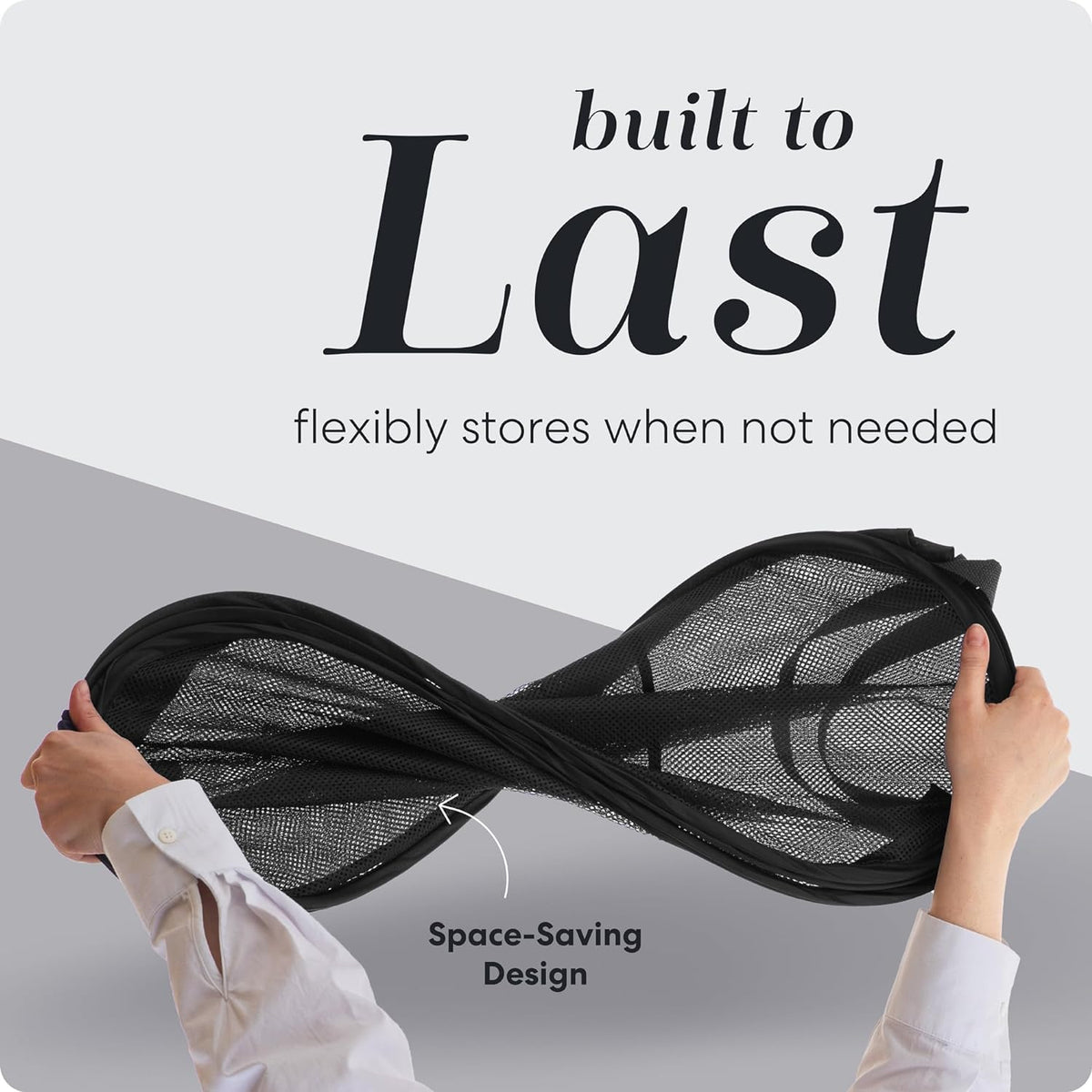Handy Laundry Mesh Pop-Up Hamper Collapsible with Side Pocket 2-Pack