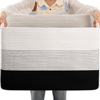 OIAHOMY Blanket Basket Laundry Basket Dog Toy Basket 75L Gradient Brown