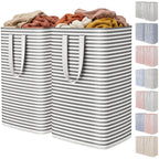 Lifewit 80L Large Laundry Baskets, Laundry Hampers Bags, 2 Pack, Beige