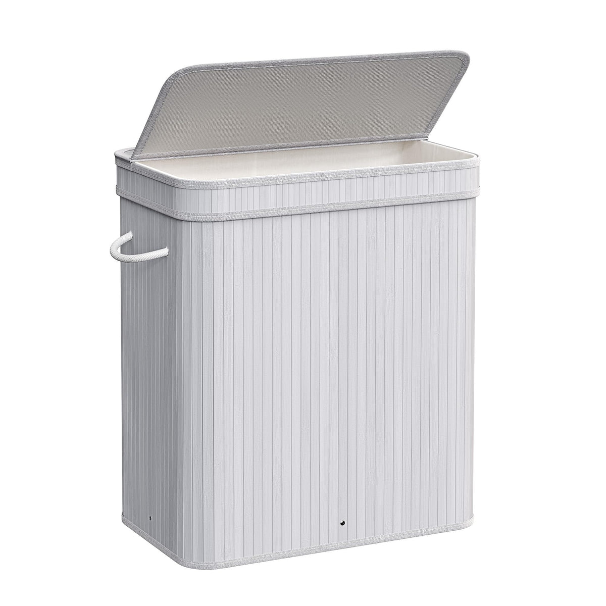 SONGMICS Bamboo Laundry Hamper with Lid, 100L, with Handles