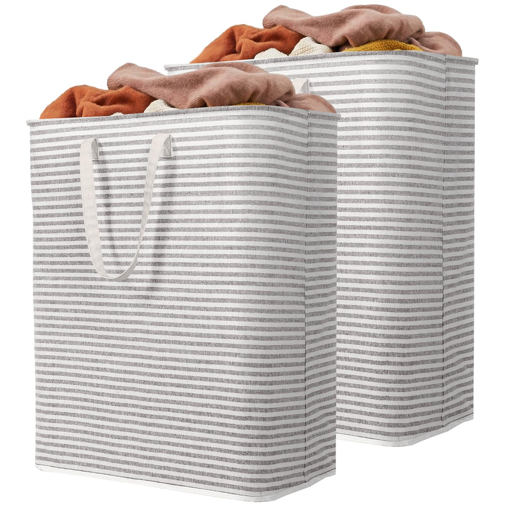 Lifewit 80L Large Laundry Baskets, Laundry Hampers Bags, 2 Pack, Beige