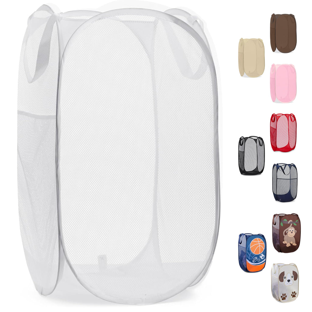 Handy Laundry Mesh Pop Up Laundry Hamper Foldable Basket 2-Pack