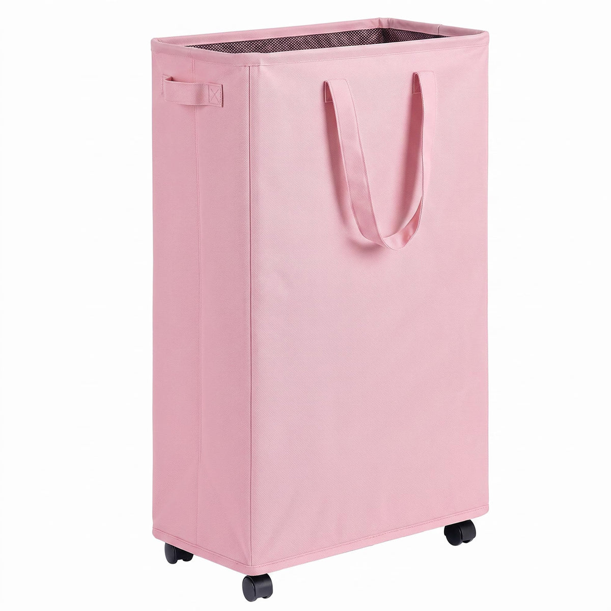 efluky Slim Laundry Hamper with Wheels, Rolling Laundry Basket for Clothes, Small Laundry Basket for Bedroom, Dorm and Laundry Room, 60L (12.7 Gallons) Beige