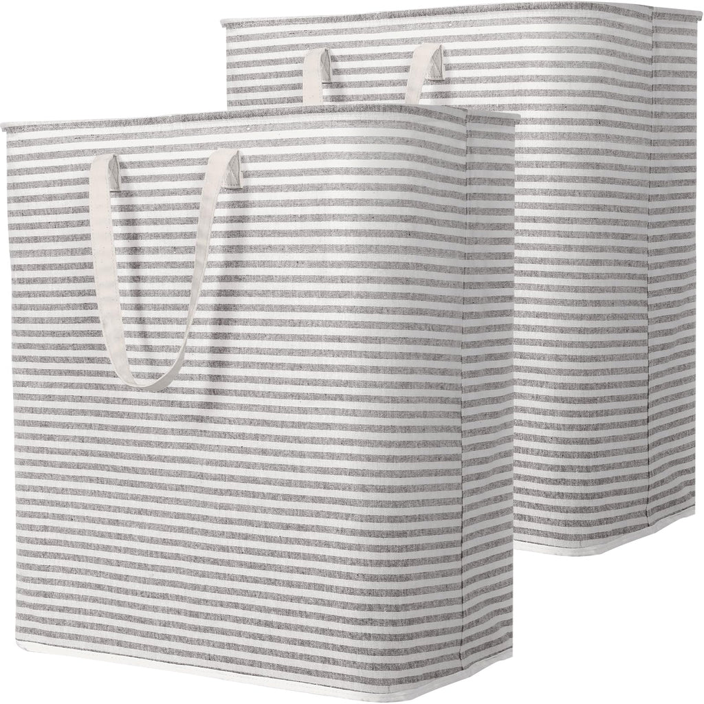 Lifewit 80L Large Laundry Baskets, Laundry Hampers Bags, 2 Pack, Beige