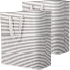Lifewit 80L Large Laundry Baskets, Laundry Hampers Bags, 2 Pack, Beige