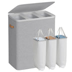 SONGMICS Laundry Basket, 170L Laundry Hamper with Lid, 2 Removable Bags
