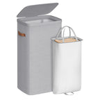 SONGMICS Laundry Basket, 170L Laundry Hamper with Lid, 2 Removable Bags