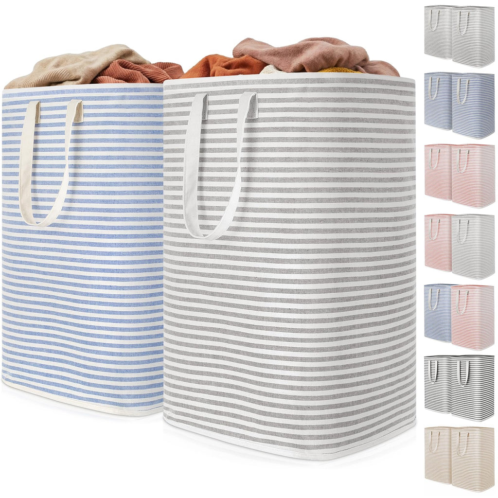 Lifewit 80L Large Laundry Baskets, Laundry Hampers Bags, 2 Pack, Beige