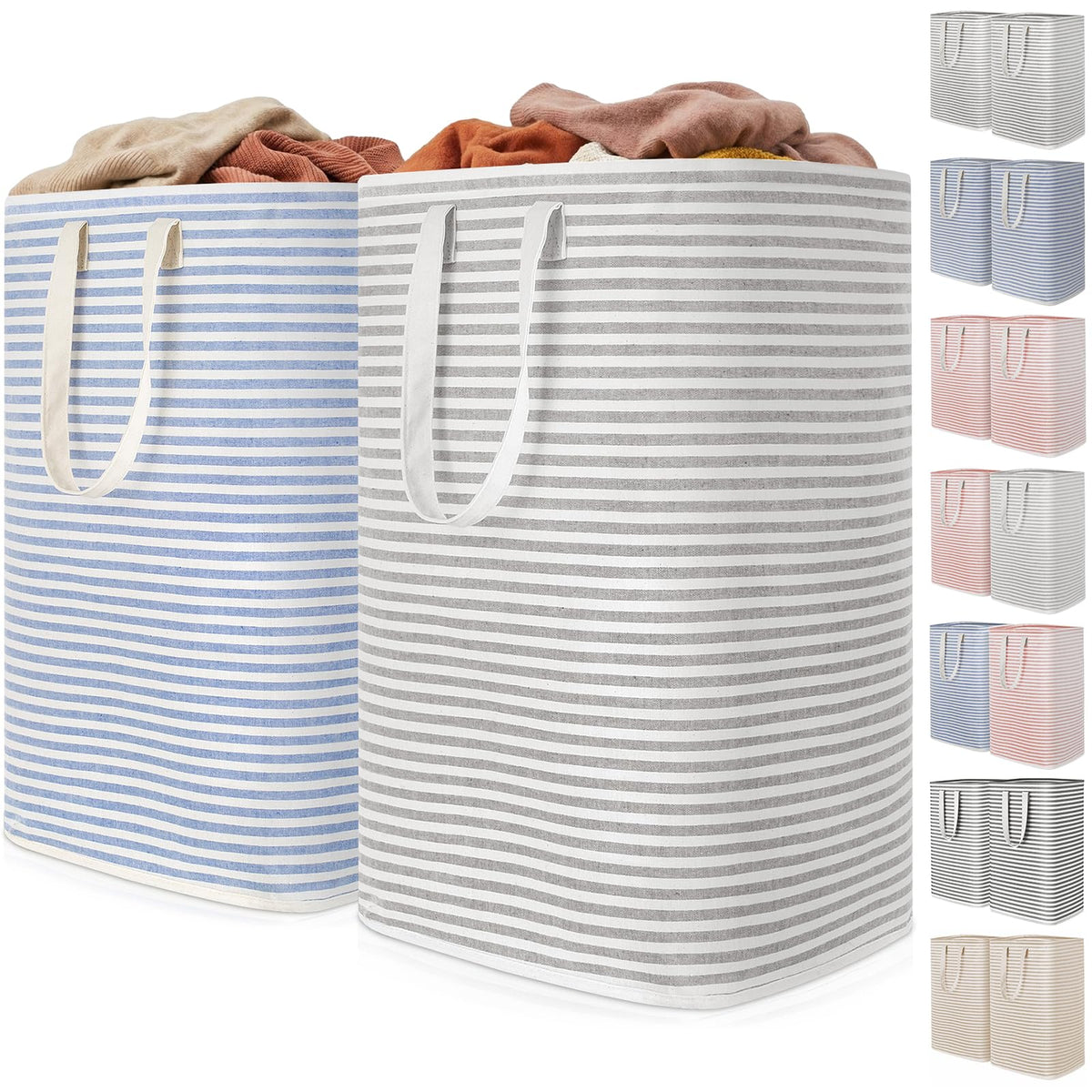 Lifewit 80L Large Laundry Baskets, Laundry Hampers Bags, 2 Pack, Beige