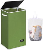 SOLEDI 100L Laundry Hamper with Lid, Large Collapsible Laundry Basket