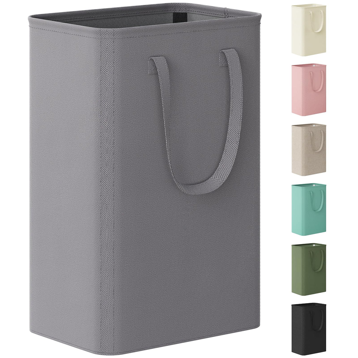 Lifewit Slim Collapsible Laundry Basket with Handles, 50L, Beige