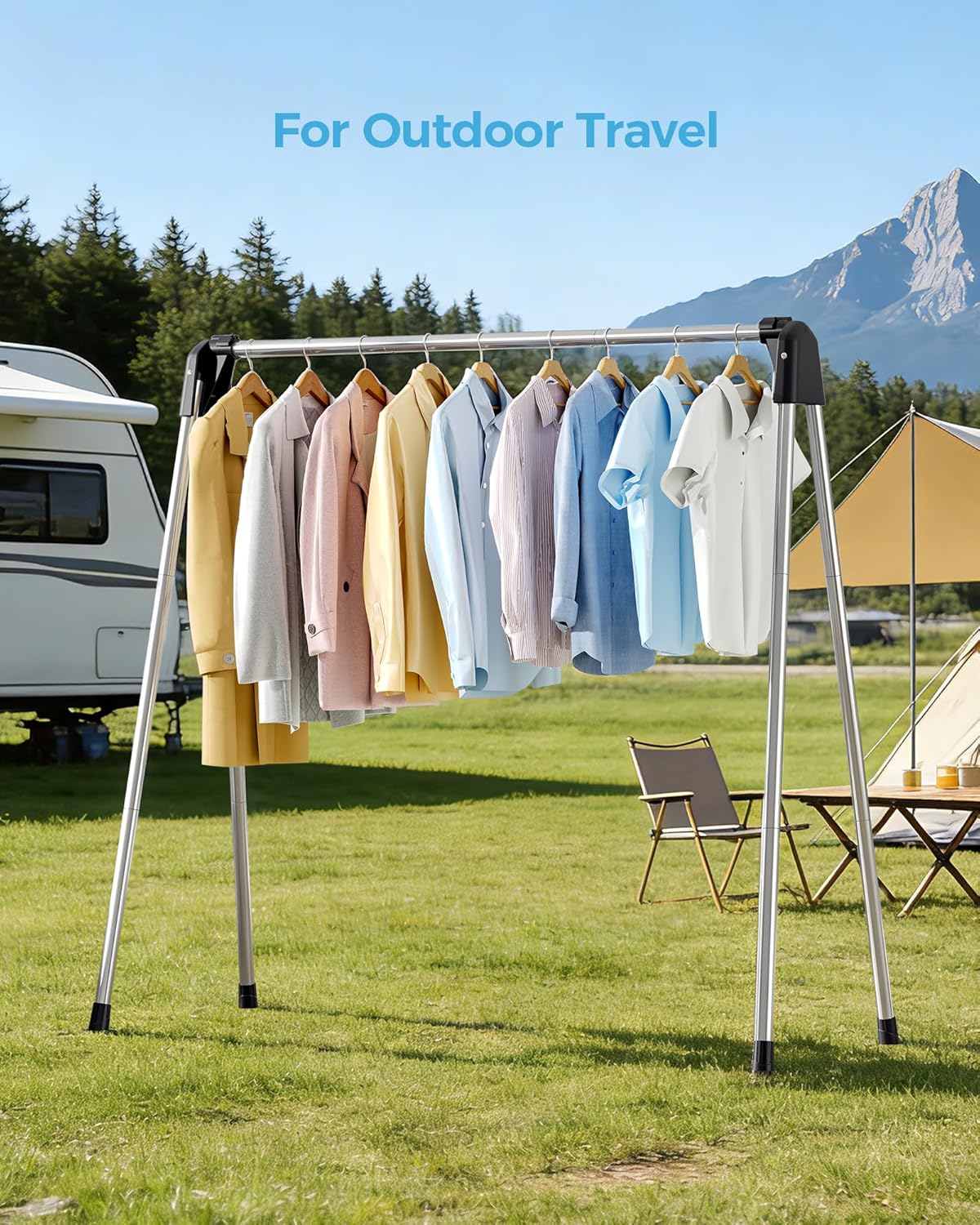 APEXCHASER Clothes Drying Rack Foldable, Portable Clothes Airer, 48" H