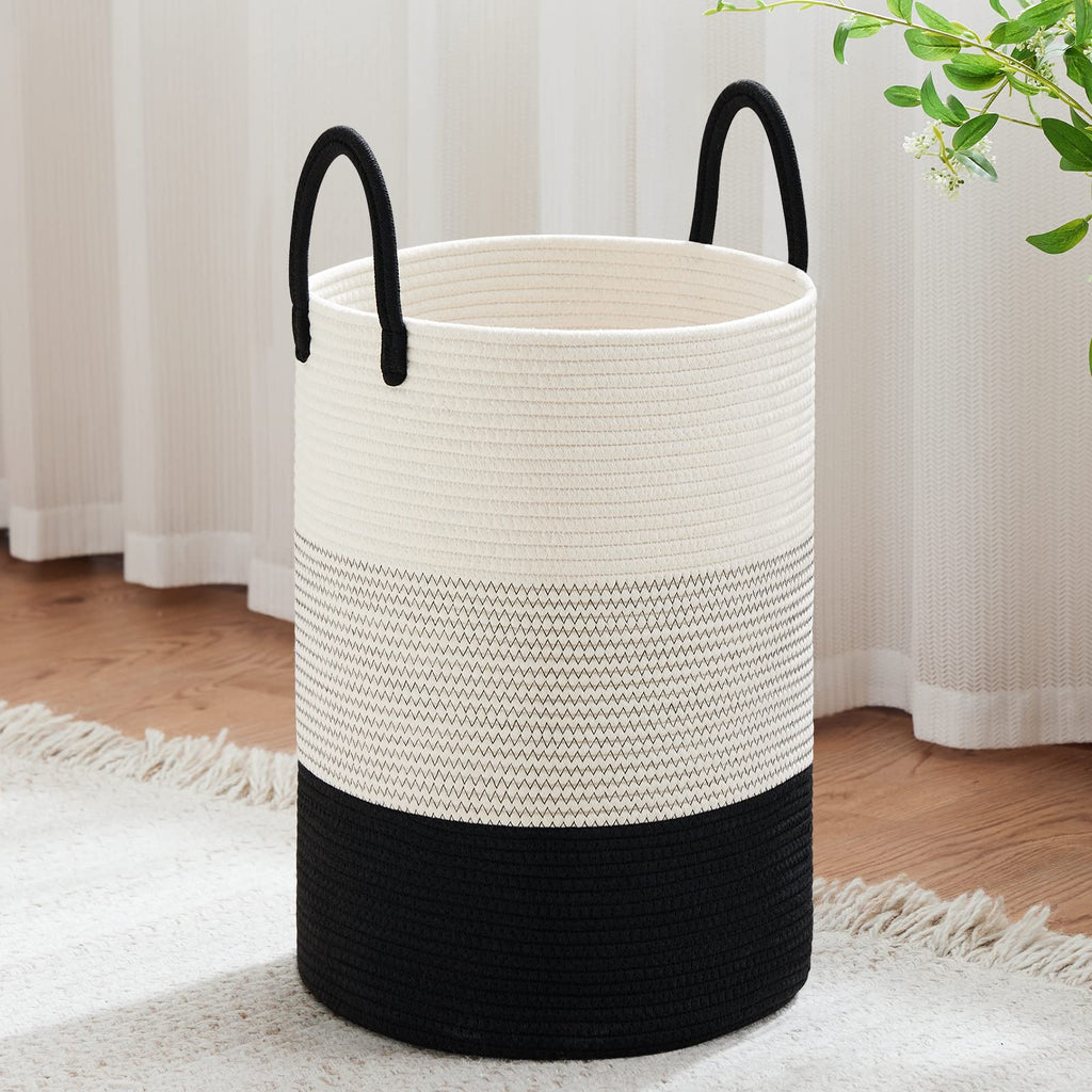 VIPOSCO 72L Tall Woven Laundry Basket Hamper, White