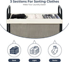 STO STO Laundry Hamper 3 Section, 120L Rolling Laundry Sorter Cart with Removable and Washable Liner Bag, Clothes Hamper with Wheels and Metal Handle for Laundry Room and Bedroom