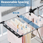 APEXCHASER Clothes Drying Rack with High Hanger, 3-Level Drying Racks