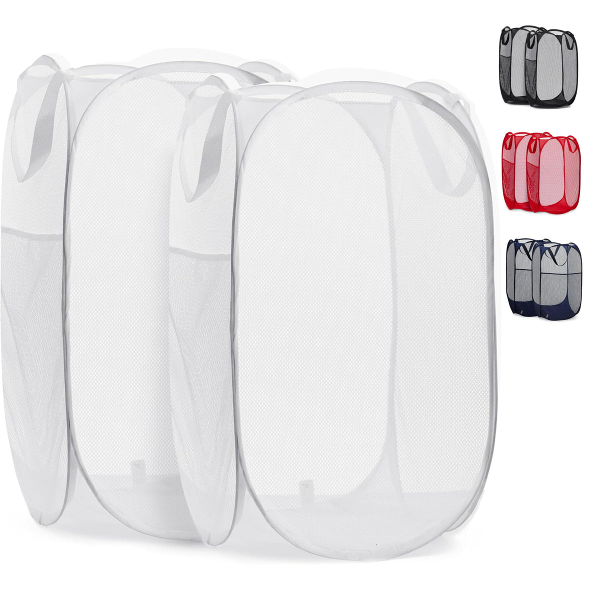 Handy Laundry Mesh Pop Up Laundry Hamper Foldable Basket 2-Pack