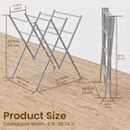 Whitmor Oversized Metal Drying Rack, Large Foldable Laundry Drying Rack