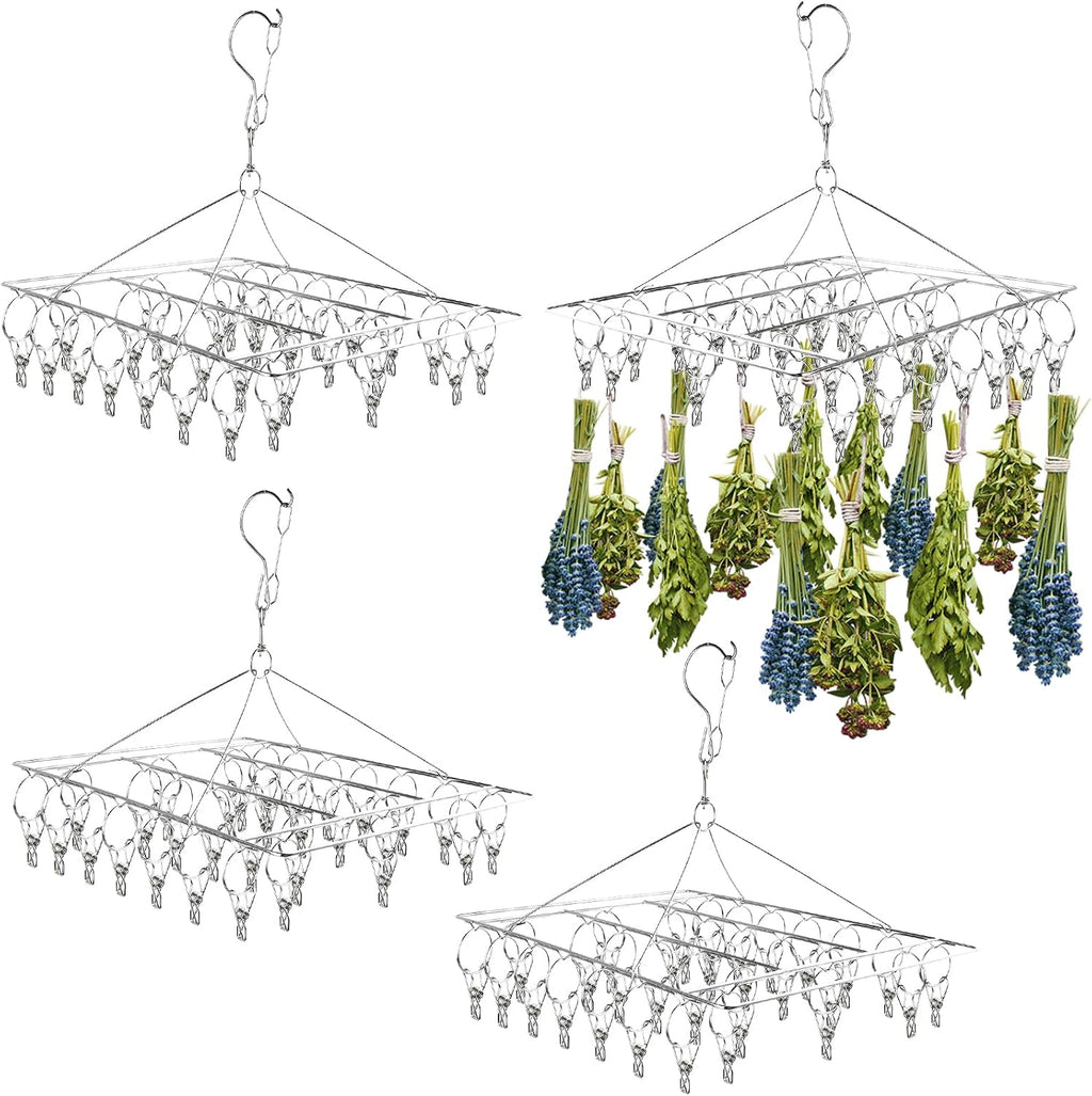Herb Drying Rack for Drying Spices, Rustproof Dryer with 30 Hooks