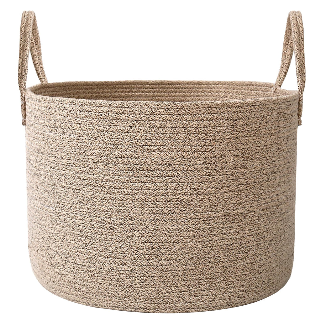JMvicyroam 65L Extra Large Machine Washable Cotton Rope Blanket Basket