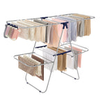 SONGMICS Clothes Drying Rack, Foldable Space-Saving Steel Laundry Rack