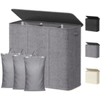 Lifewit Double Laundry Hamper with Lid, Removable Laundry Bags, Black
