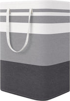 StorageRight Laundry Basket Hamper, 75L Collapsible Clothes Storage, Grey
