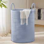 YOUDENOVA Jute Rope Laundry Hamper Basket, 58L Blanket Basket for Nursery