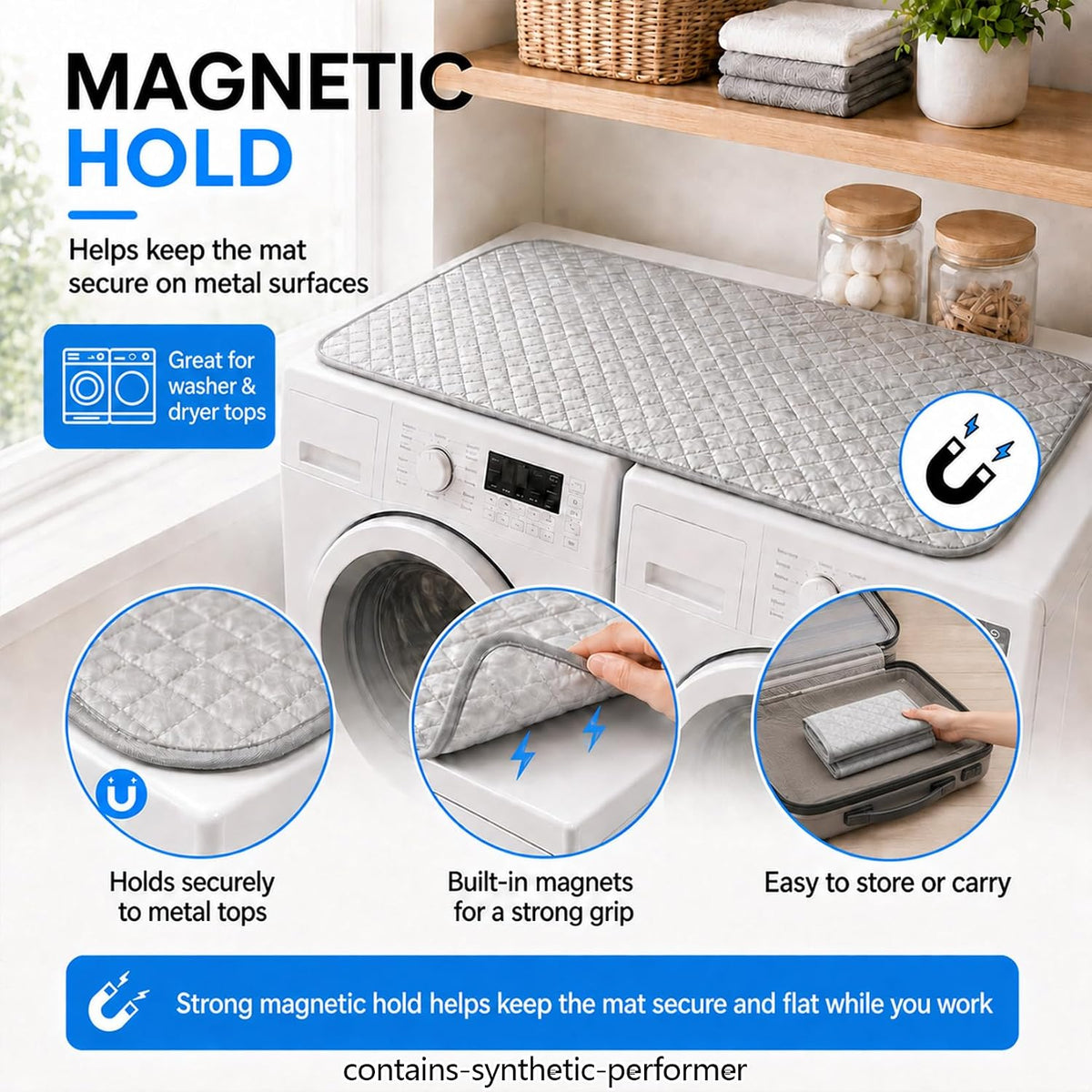 Sukh Magnetic Ironing Mat - Foldable Double Sided Portable Ironing Pad