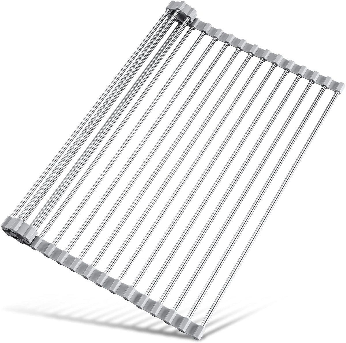 Tomorotec Roll Up Dish Drying Rack Over Sink, 304 Steel, 17.7x15.5, Grey