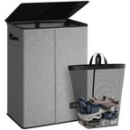 SOLEDI 100L Laundry Hamper with Lid, Large Collapsible Laundry Basket