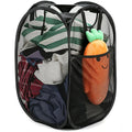 Upgraded Polyester Pop-up Laundry Hamper 2 Pack, 70L(18.5 Gal) Laundry Basket with Durable Handles Solid Bottom High Carbon Steel Frame and Side Pocket, Easy to Open Fold Flat for Storage