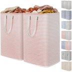Lifewit 80L Large Laundry Baskets, Laundry Hampers Bags, 2 Pack, Beige