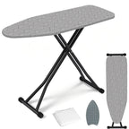 Ironing Board Adjustable Height Folding Ironing Board with Iron Pad, Heat-Resistant Cover, Thick Steel Tube Compact Iron Board (Grey)