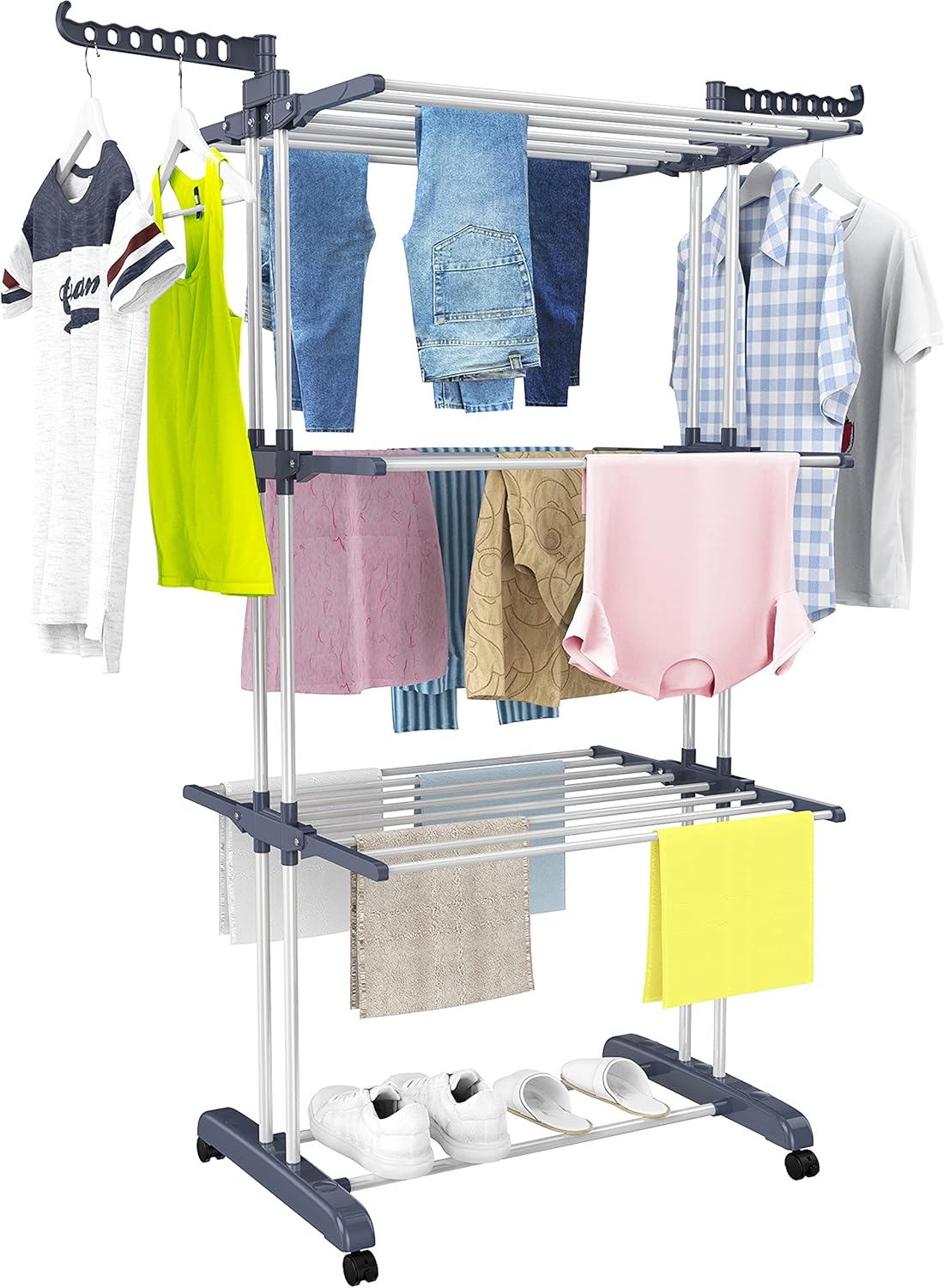 HOMIDEC Clothes Drying Rack, 4-Tier(67.7" H) Foldable Drying Rack Clothing