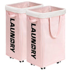 Goodpick 75L Laundry Basket with Wheels & Removable Wash Bag for Dorm