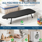 LOFTEY Small Tabletop Ironing Board, Foldable Compact Ironing Board, Black