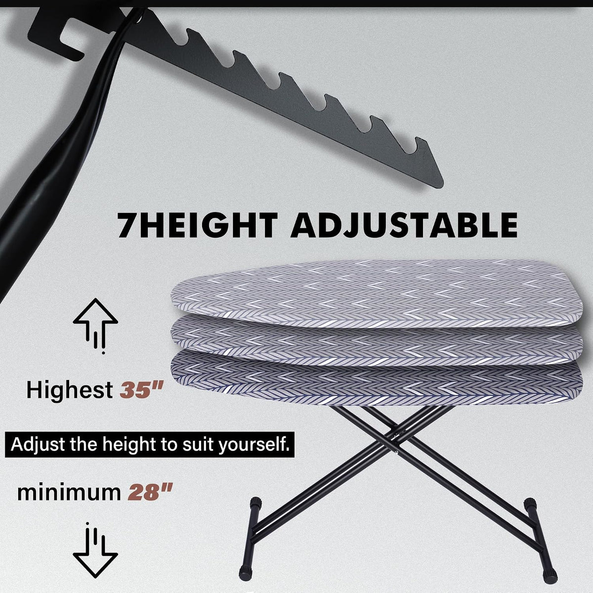 veiox Ironing Board Full Size,Extra-Wide Ironing Area 47''x16'' Durable