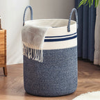 YOUDENOVA Jute Rope Laundry Hamper Basket, 58L Blanket Basket for Nursery