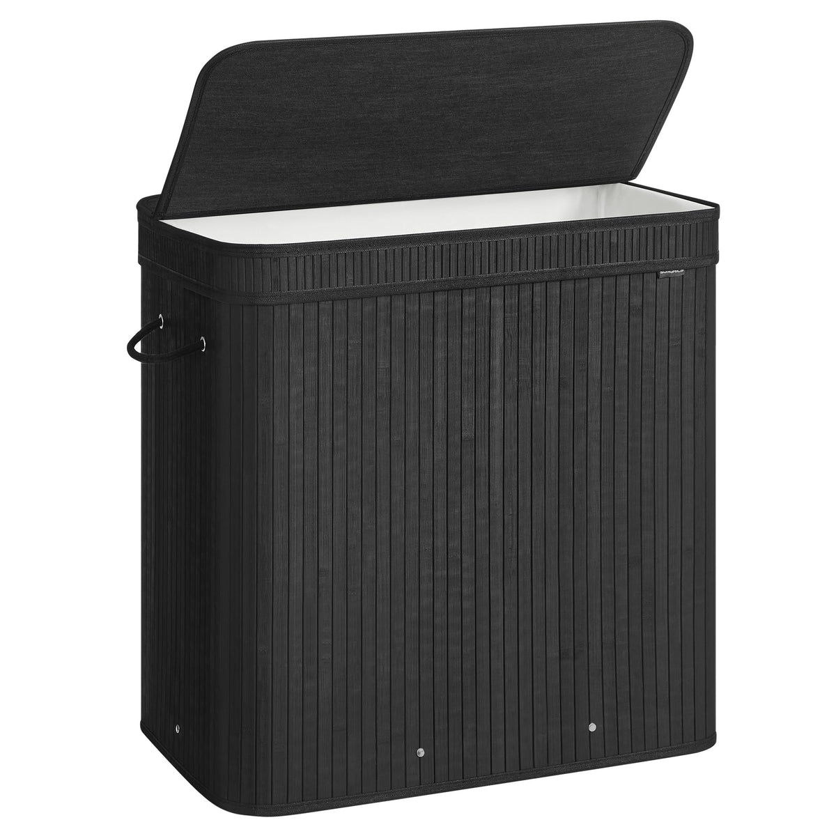 SONGMICS Bamboo Laundry Hamper with Lid, 100L, with Handles