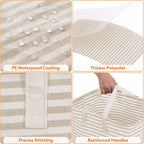 Lifewit 80L Large Laundry Baskets, Laundry Hampers Bags, 2 Pack, Beige