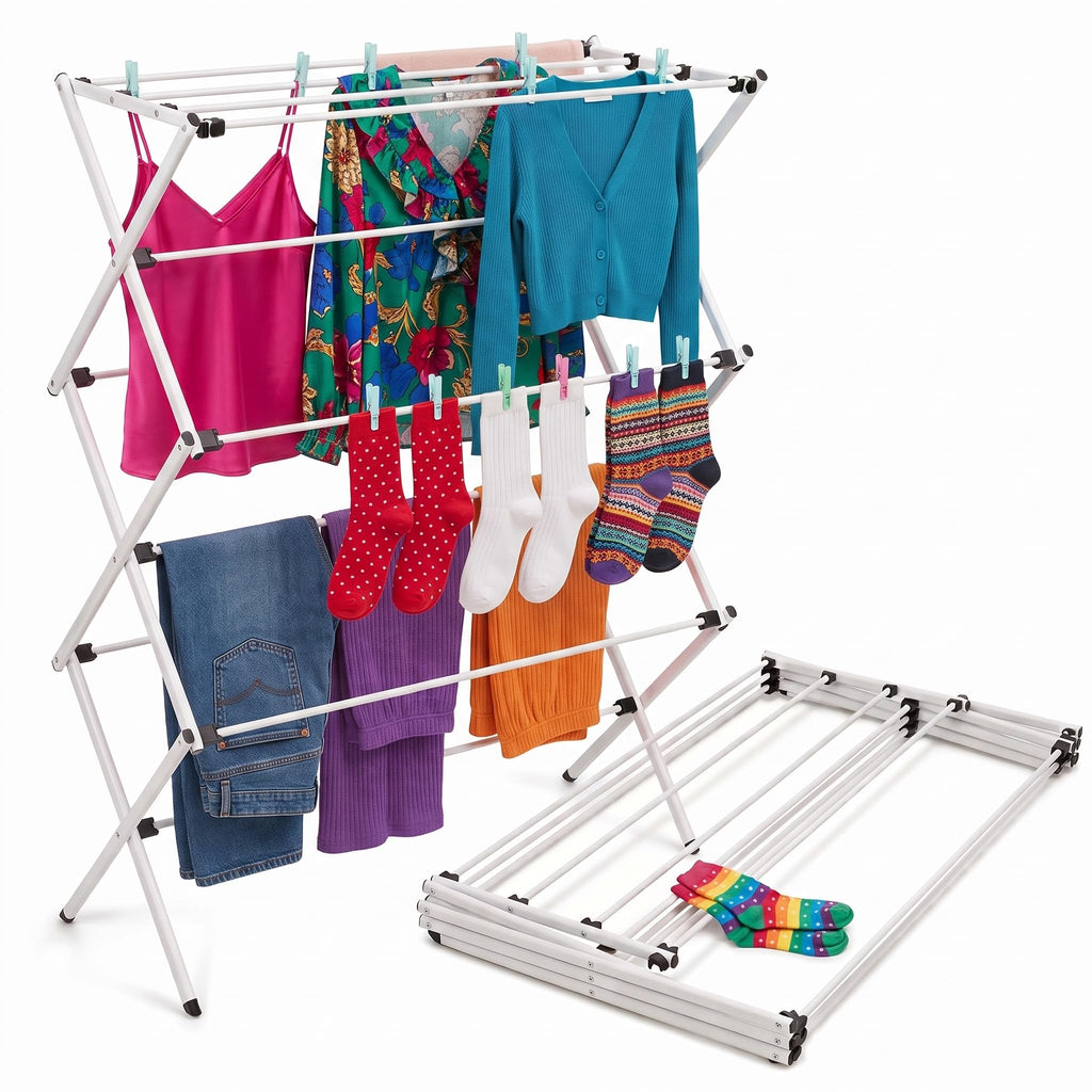 Honey-Can-Do Oversized Collapsible Clothes Drying Rack, 35", 50 lb, Grey