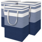 BlissTotes 3-Pack Laundry Basket, Collapsible Laundry Hamper, Grey, 75L