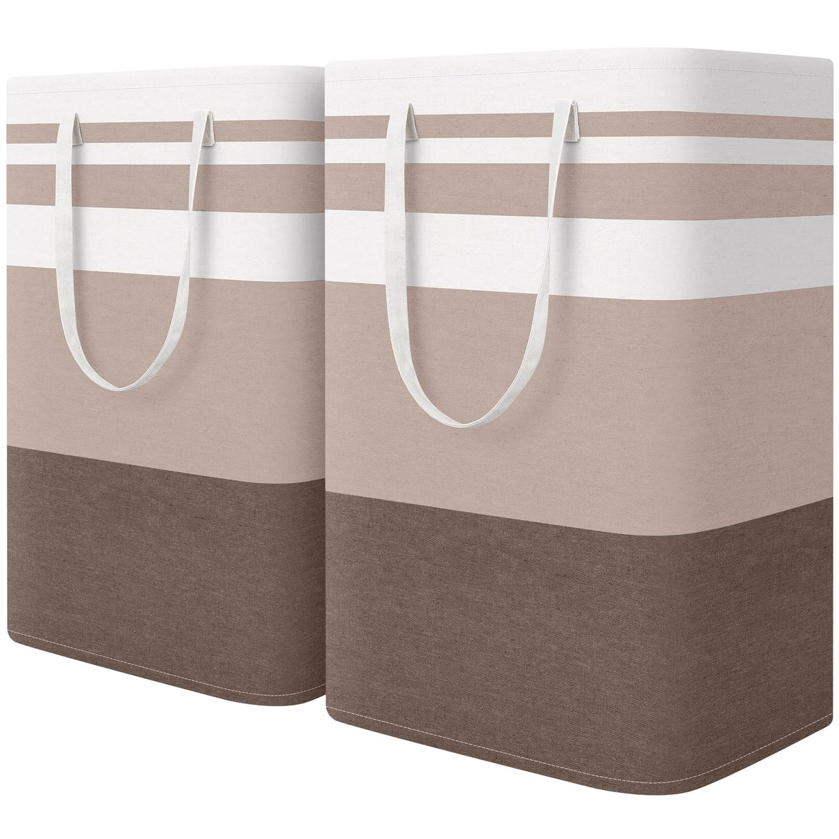 HomeHacks 2 Pack Large Laundry Baskets, Laundry Hampers Bags (Grey 75Lx2)