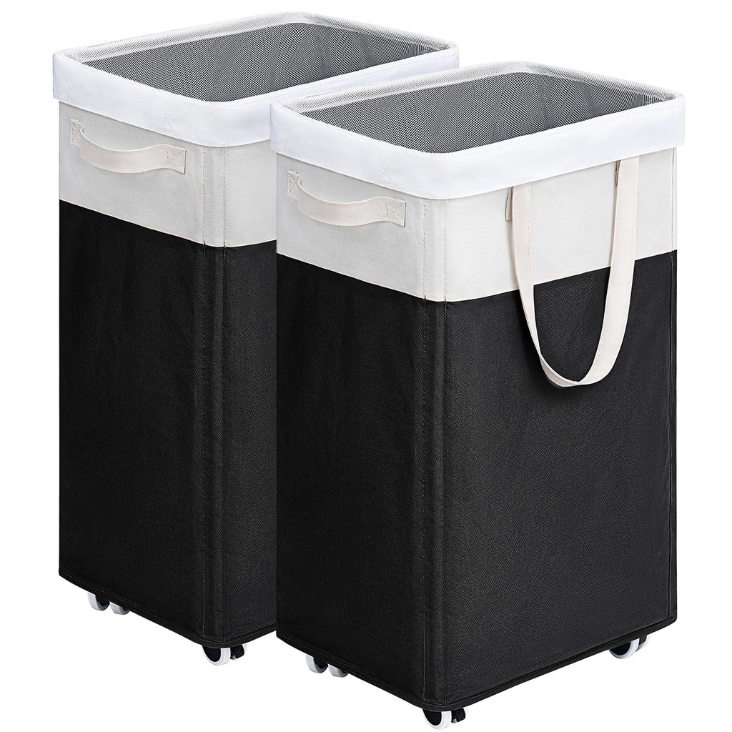 Goodpick 75L Laundry Basket with Wheels & Removable Wash Bag for Dorm