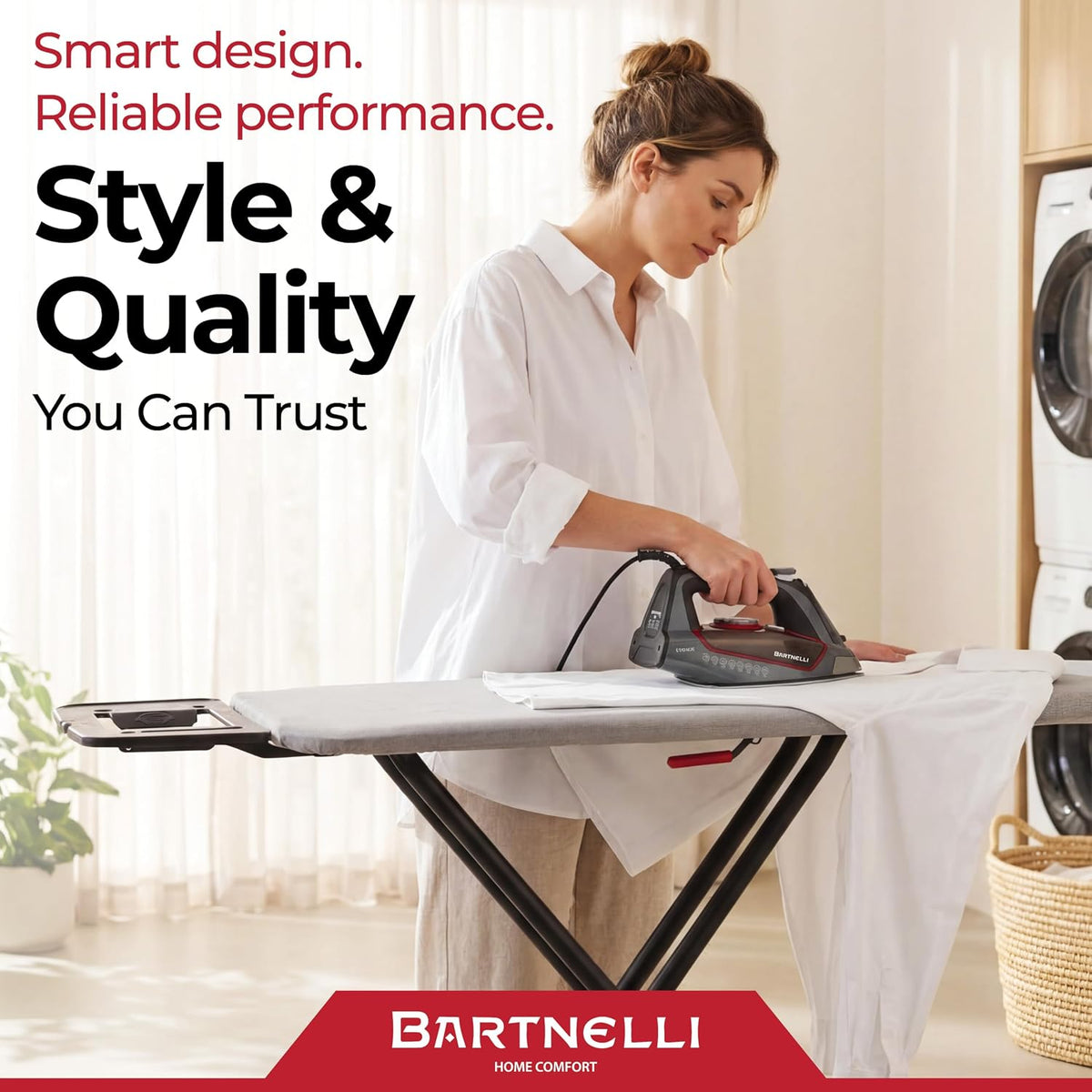 Bartnelli Extreme Stability Ironing Board & Iron Rest 43x13 Iron Surface